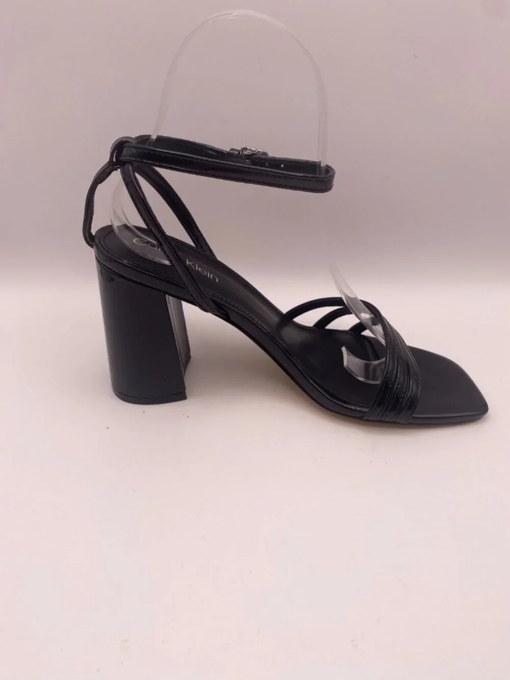 Calvin Klein Womens Quiva Black Strap Heel Sandal Sz 7